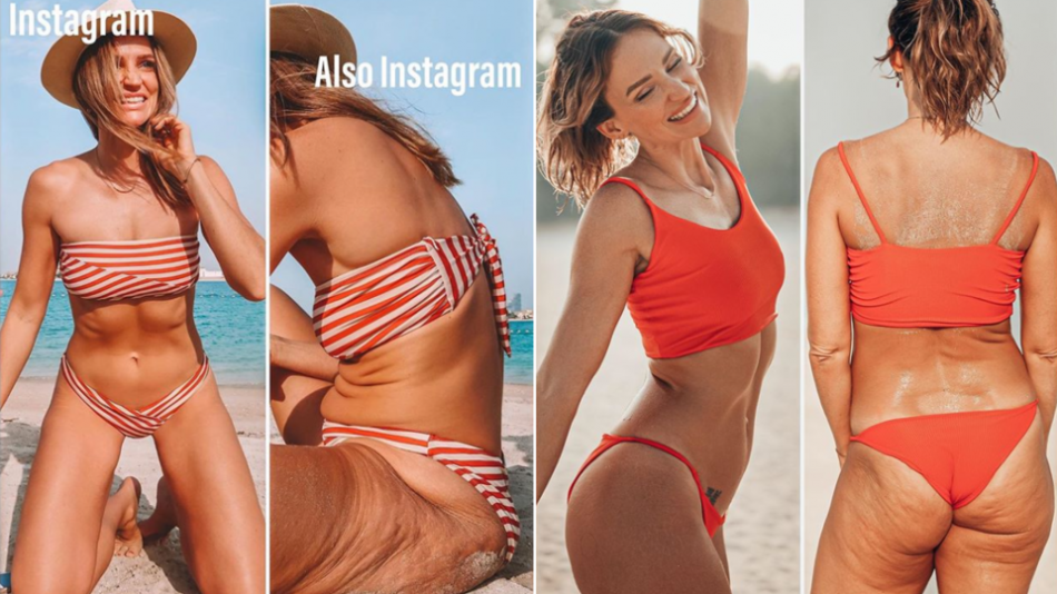 Истината за Instagram "красотата": Модел показа колажи с обработени и реални снимки