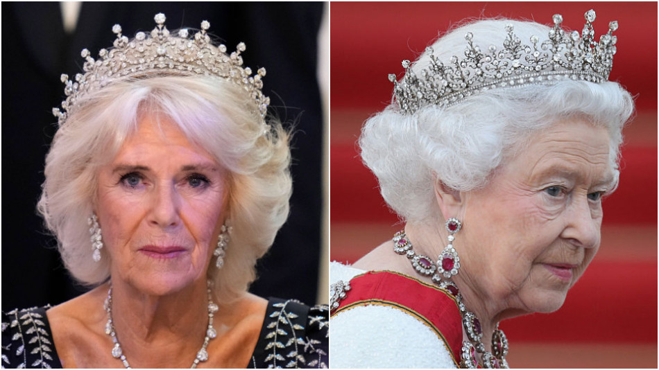 Уважение или наглост: Камила се появи с любимата корона на кралица Елизабет II СНИМКИ